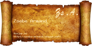 Zsebe Armand névjegykártya